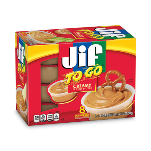 Image of Jif To Go® Spreads, Creamy Peanut Butter, 1.5 Oz Cup, 8/box