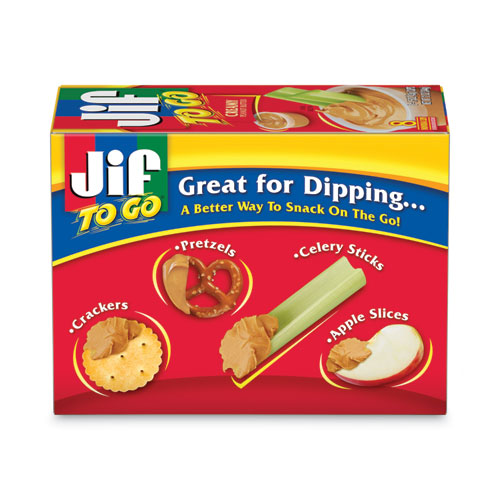 Image of Jif To Go® Spreads, Creamy Peanut Butter, 1.5 Oz Cup, 8/box