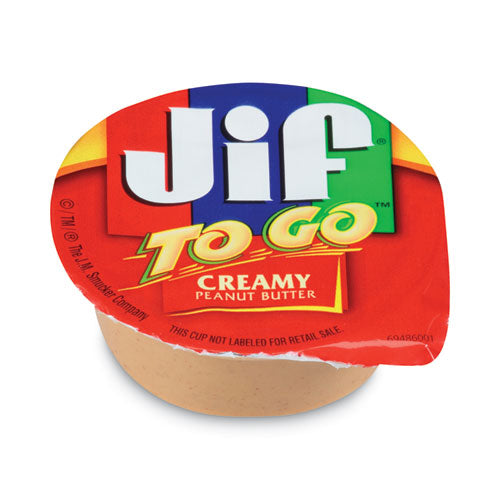 Image of Jif To Go® Spreads, Creamy Peanut Butter, 1.5 Oz Cup, 8/box