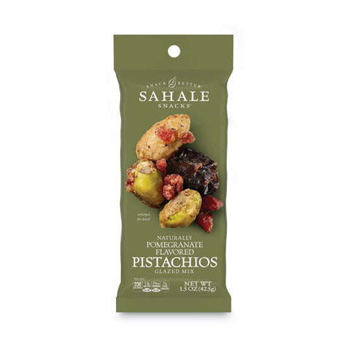 Image of Sahale Snacks® Glazed Mixes, Pomegranate Pistachio Almond, 1.5 Oz Pouch, 18/carton
