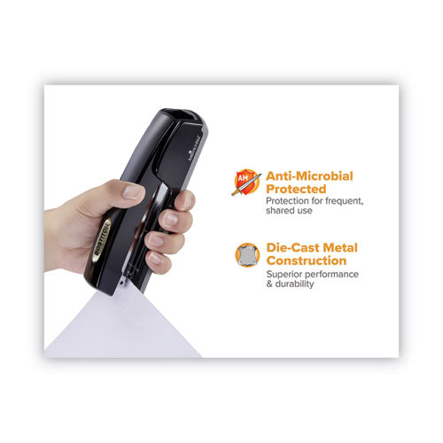 Image of Bostitch® Professional Antimicrobial Executive Stapler, 20-Sheet Capacity, Black