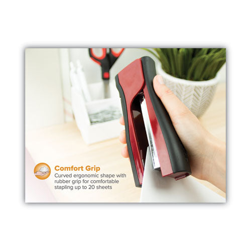 Image of Bostitch® Dynamo Stapler, 20-Sheet Capacity, Red