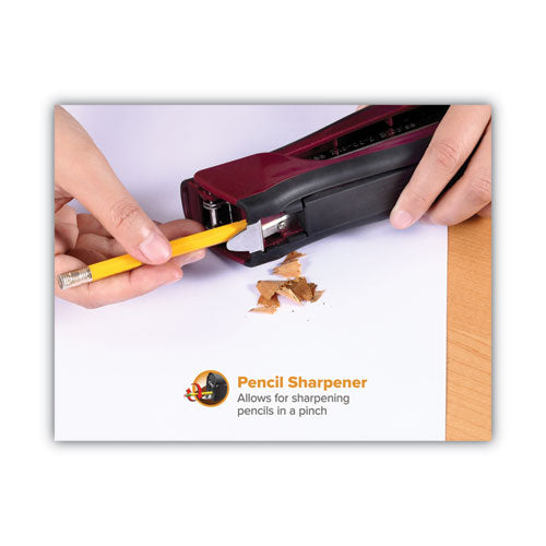 Image of Bostitch® Dynamo Stapler, 20-Sheet Capacity, Wine Metallic