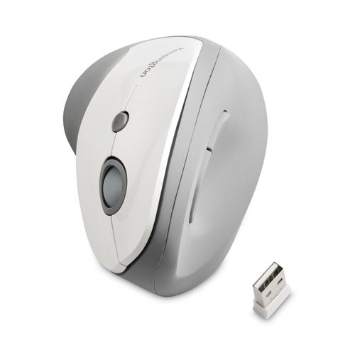 Image of Kensington® Pro Fit Ergo Vertical Wireless Mouse, 2.4 Ghz Frequency/65.62 Ft Wireless Range, Right Hand Use, Gray