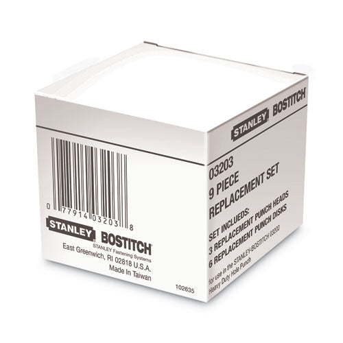 Image of Bostitch® 03200 Xtreme Duty Replacement Punch Heads And Disc Set, 9/32 Diameter