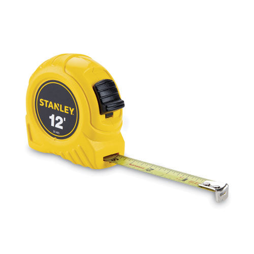 Image of Stanley Bostitch® Power Return Tape Measure w/Belt Clip, 0. 12ft, Yellow