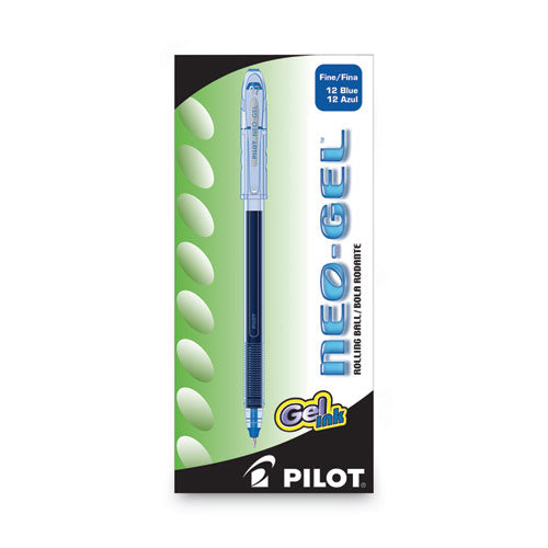Image of Pilot® Neo-Gel Gel Pen, Stick, Fine 0.7 mm, Blue Ink, Translucent Blue Barrel, Dozen