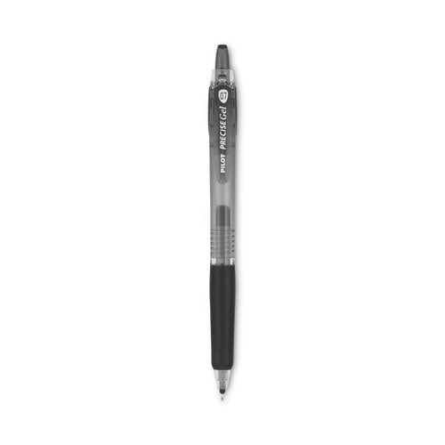 Image of Pilot® Precise Gel BeGreen Gel Pen, Retractable, Fine 0.7 mm, Black Ink, Smoke Barrel, Dozen