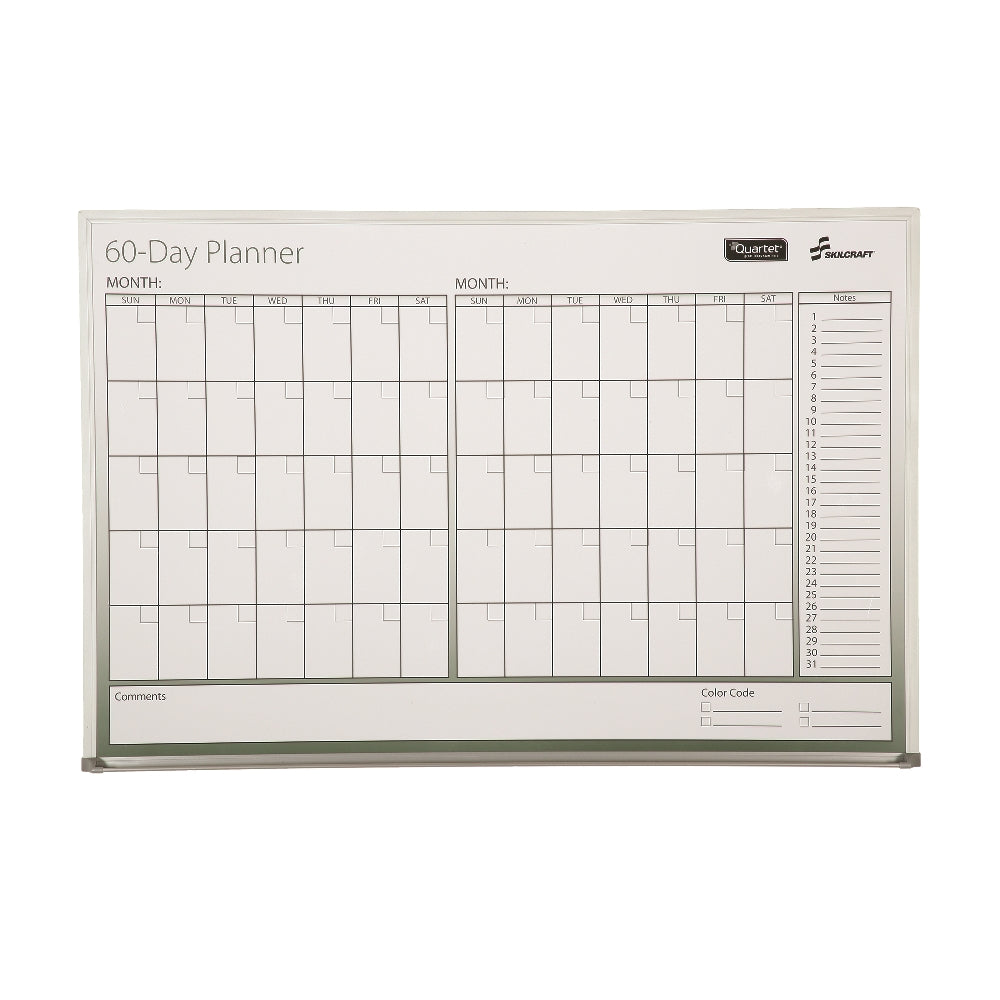Image of Quartet/Skilcraft Dry Erase 60-Day Control Planner Board, 36" x 24"