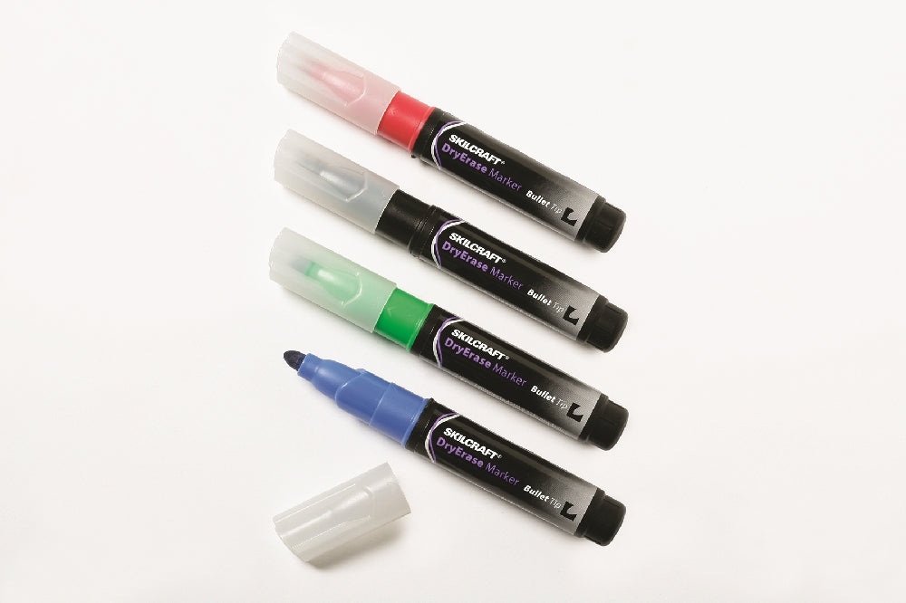 Image of Dry Erase Marker, Bullet Tip, 4 Color Set