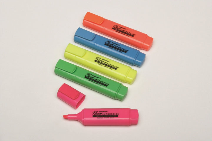 Image of Skilcraft Neon Flat Highlighter, Assorted Colors
