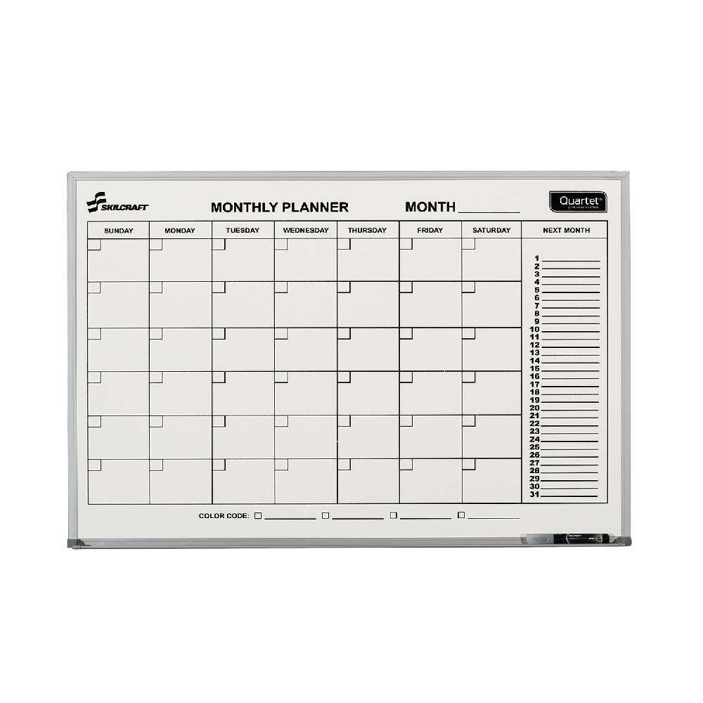 Image of Quartet/Skilcraft 1-Month Calendar Planner Board, Aluminum Frame