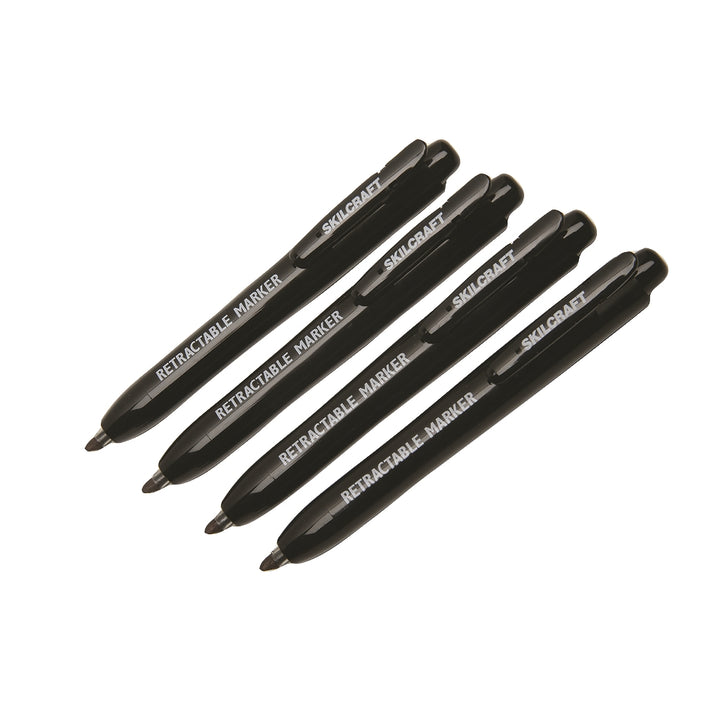 Image of Retractable Permanent Marker, Chisel Tip, Black Ink