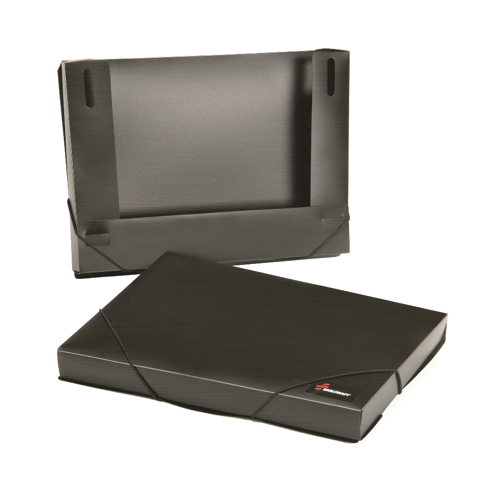 Image of Skilcraft Poly Expanding Storage Files, Storage Box, Black