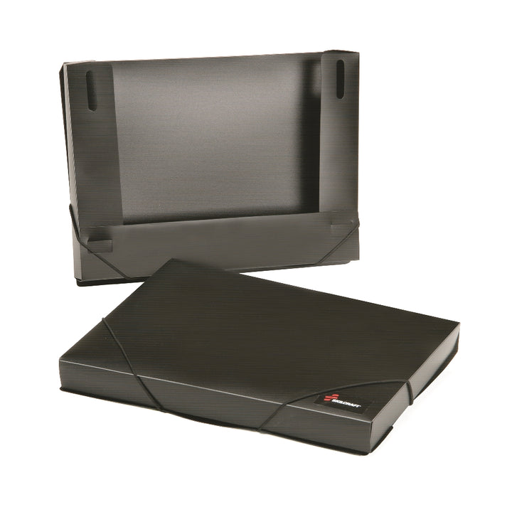 Image of Skilcraft Poly Expanding Storage Files, Storage Box, Black
