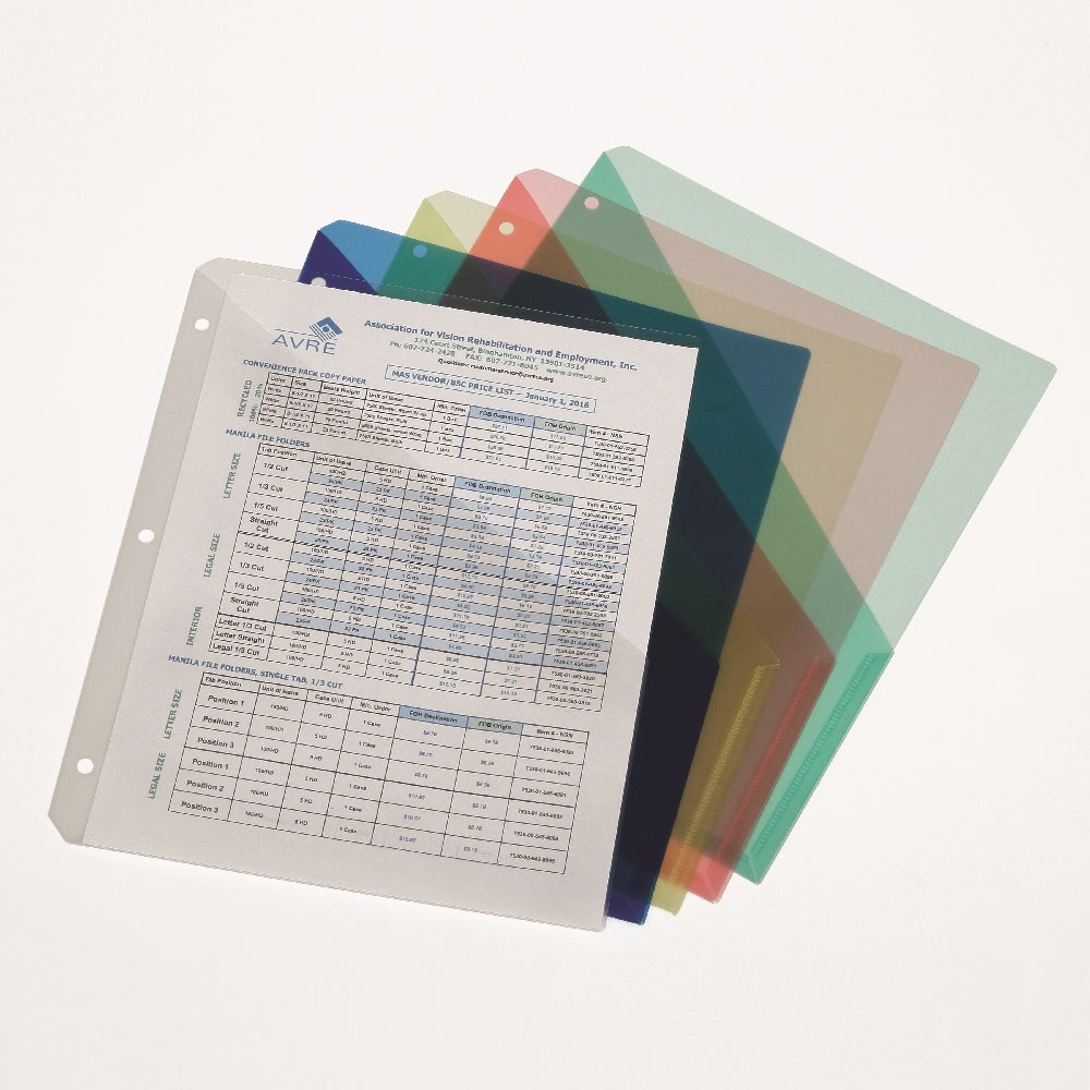 Image of Skilcraft Three-Ring Slash-Style Project File Jacket, Assorted Colors