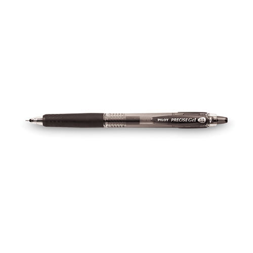 Image of Pilot® Precise Gel BeGreen Gel Pen, Retractable, Fine 0.7 mm, Black Ink, Smoke Barrel, Dozen