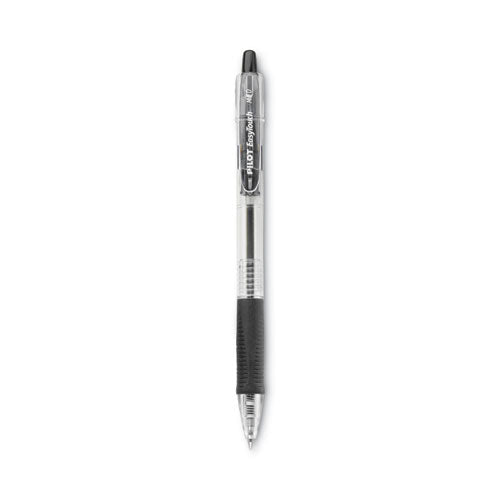 Image of Pilot® Easytouch Ballpoint Pen, Retractable, Medium 1 Mm, Black Ink, Clear Barrel, Dozen