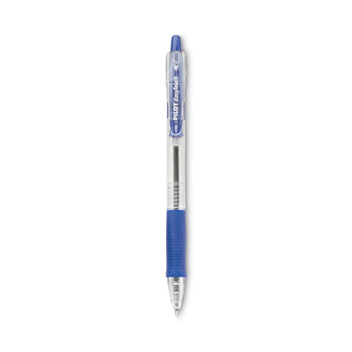 Image of Pilot® Easytouch Ballpoint Pen, Retractable, Medium 1 Mm, Blue Ink, Clear Barrel, Dozen
