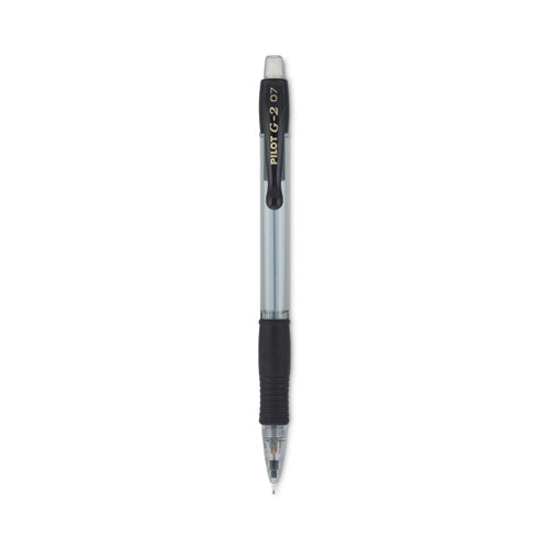 Image of Pilot® G2 Mechanical Pencil, 0.7 mm, HB (#2), Black Lead, Clear/Black Barrel, Dozen