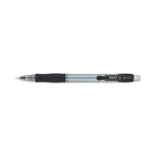 Image of Pilot® G2 Mechanical Pencil, 0.7 mm, HB (#2), Black Lead, Clear/Black Barrel, Dozen