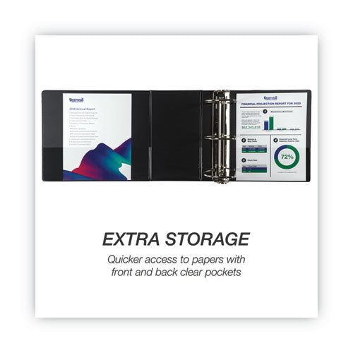 Image of Samsill® Nonstick D-Ring View Binder, 3 Rings, 6" Capacity, 11 X 8.5, Black
