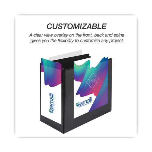 Image of Samsill® Nonstick D-Ring View Binder, 3 Rings, 6" Capacity, 11 X 8.5, Black