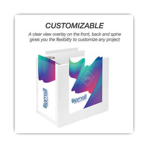 Image of Samsill® Nonstick D-Ring View Binder, 3 Rings, 6" Capacity, 11 X 8.5, White