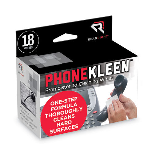 Image of Read Right® Phonekleen Wet Wipes, Cloth, 5 X 5, 18/box