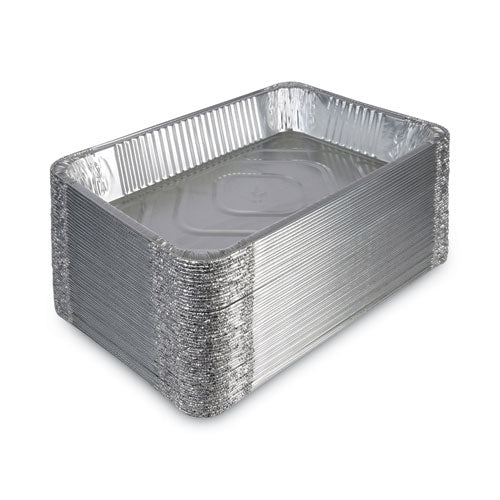 Image of Boardwalk® Aluminum Steam Table Pans, Full-Size Deep, 620 Gauge, 3.19" Deep, 12.81 x 20.75, 50/Carton