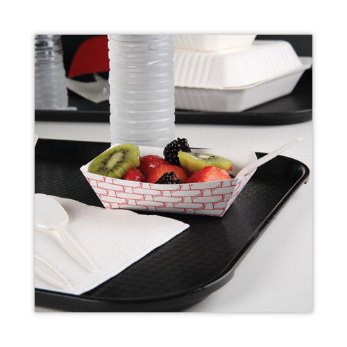 Image of Boardwalk® Paper Food Baskets, 1 Lb Capacity, Red/white, 1,000/carton