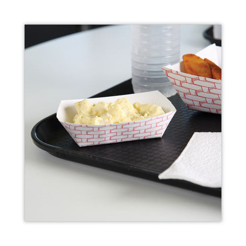 Image of Boardwalk® Paper Food Baskets, 0.5 Lb Capacity, Red/white, 1,000/carton