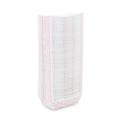 Image of Boardwalk® Paper Food Baskets, 2 Lb Capacity, Red/white, 1,000/carton