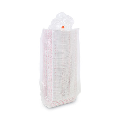 Image of Boardwalk® Paper Food Baskets, 2 Lb Capacity, Red/white, 1,000/carton