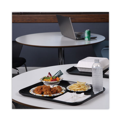 Image of Boardwalk® Deerfield Printed Paper Plates, 9" dia, Coated/Soak Proof, White/Yellow/Green/Purple, 125/Pack, 8 Packs/Carton