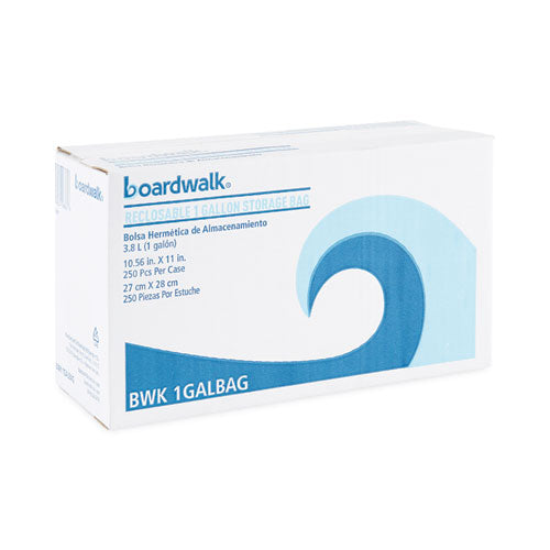 Image of Boardwalk® Reclosable Food Storage Bags, Gallon, 10.5" x 11", Clear, 250/Box