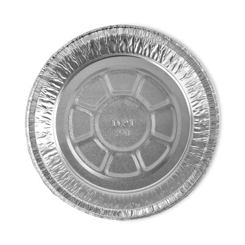 Image of Boardwalk® Round Aluminum To-Go Containers, 250 Gauge, 24 oz, 7" Diameter x 1.47" h, Silver, 500/Carton