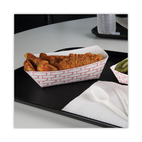 Image of Boardwalk® Paper Food Baskets, 3 Lb Capacity, Red/white, 500/carton