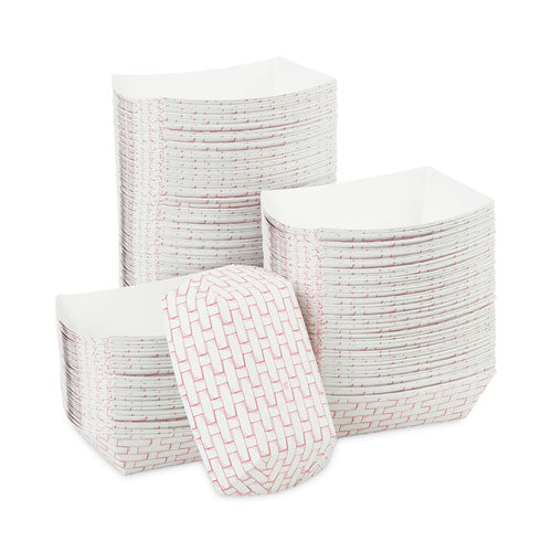 Image of Boardwalk® Paper Food Baskets, 0.5 Lb Capacity, Red/white, 1,000/carton