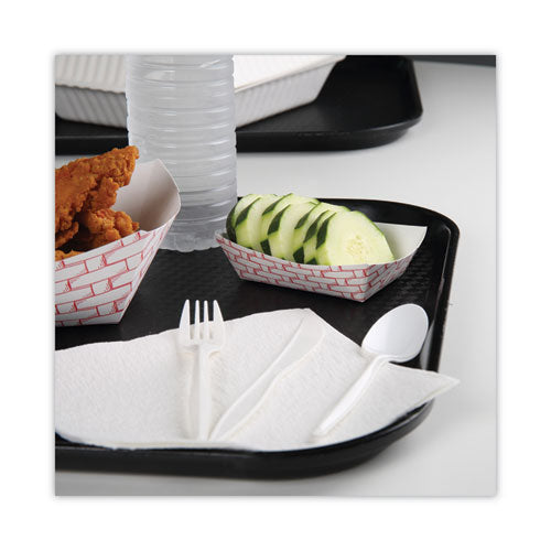 Image of Boardwalk® Paper Food Baskets, 0.25 lb Capacity, 2.69 x 4 x 1.05, Red/White, 1,000/Carton