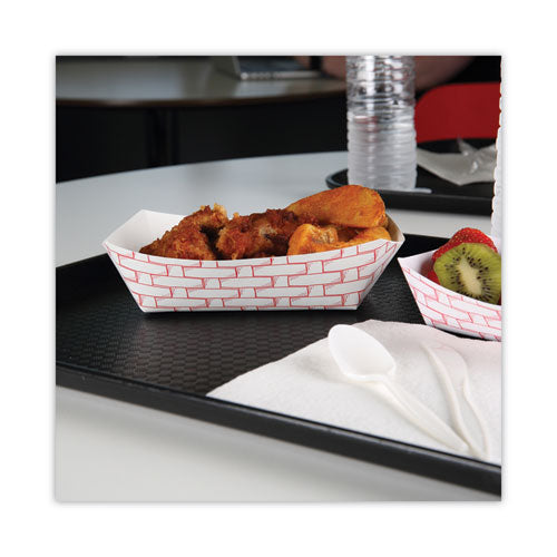 Image of Boardwalk® Paper Food Baskets, 2.5 Lb Capacity, Red/white, 500/carton