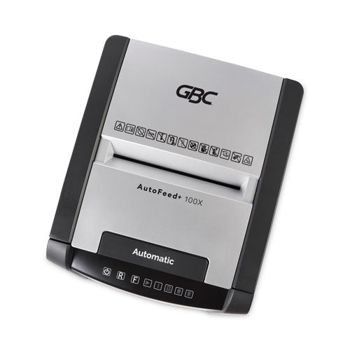 Image of GBC® Autofeed+ 100X Super Cross-Cut Home Office Shredder, 100 Auto/8 Manual Sheet Capacity