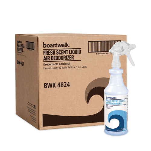 Image of Boardwalk® Fresh Scent RTU Liquid Air Deodorizer, 32 oz Spray Bottle, 12/Carton