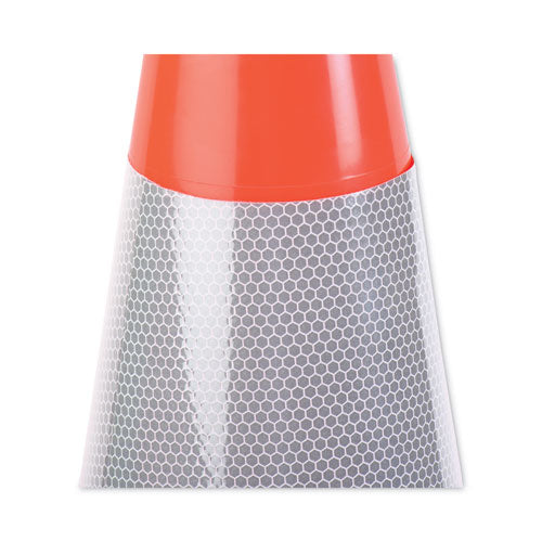 Image of Tatco Traffic Cone, 14 X 14 X 28, Orange/silver