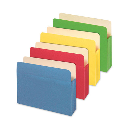 Image of Universal® Redrope Expanding File Pockets, 3.5" Expansion, Letter Size, Assorted Colors, 5/Box