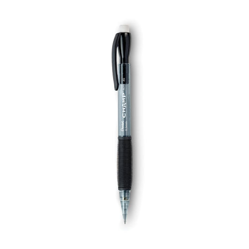 Image of Pentel® Champ Mechanical Pencil, 0.5 mm, HB (#2), Black Lead, Translucent Gray Barrel, Dozen