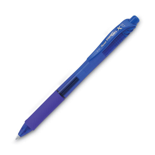 Image of Pentel® EnerGel-X Gel Pen, Retractable, Medium 0.7 mm, Blue Ink, Translucent Blue/Blue Barrel, Dozen