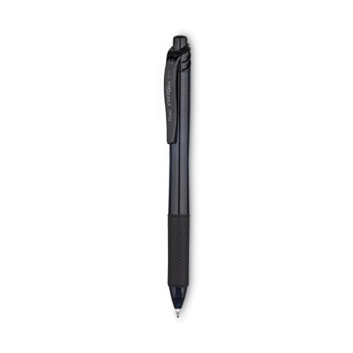 Image of Pentel® EnerGel-X Gel Pen, Retractable, Bold 1 mm, Black Ink, Smoke/Black Barrel, Dozen
