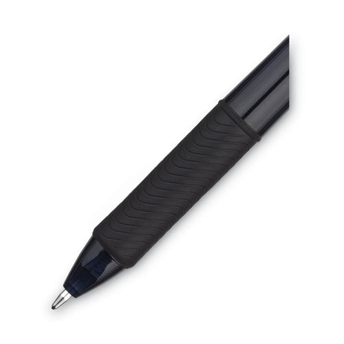 Image of Pentel® EnerGel-X Gel Pen, Retractable, Bold 1 mm, Black Ink, Smoke/Black Barrel, Dozen