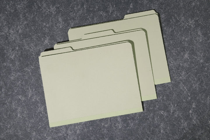 Image of File Folder, Light Green Pressboard, 1/3 Cut, Self-Tabs, All Positions, Letter